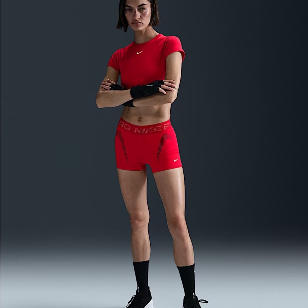 Nike Women's Vibrant Red Athletic Shorts